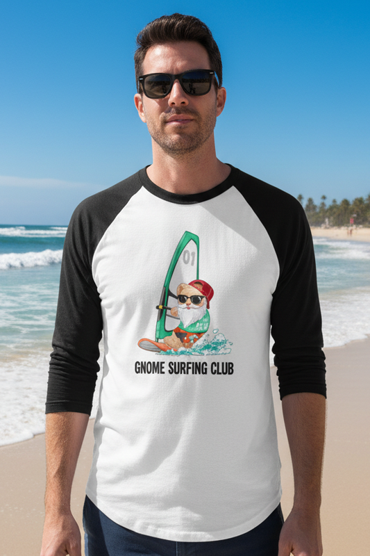 Raglan T‑Shirt: Surfing Bear