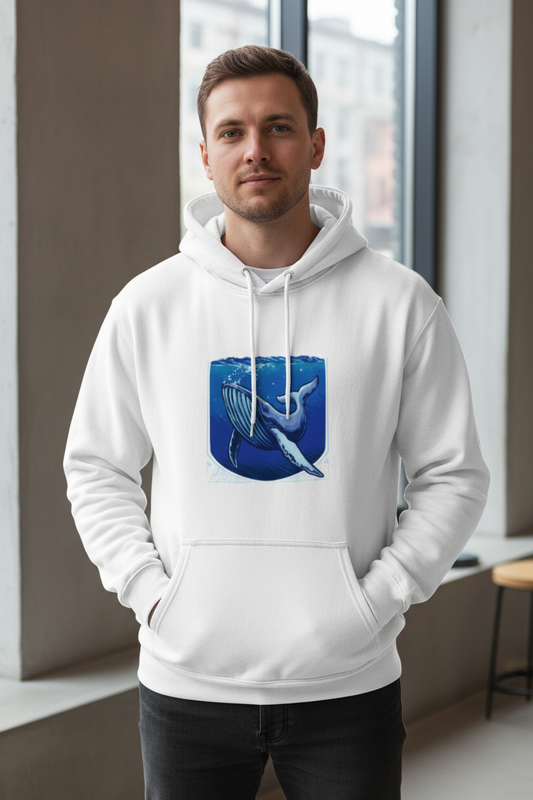 Majestic whale ocean artwork Oversized Hoodie