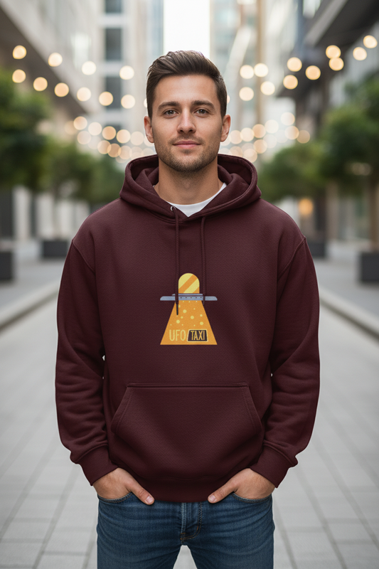 Minimal UFO road-sign graphic Oversized Hoodie