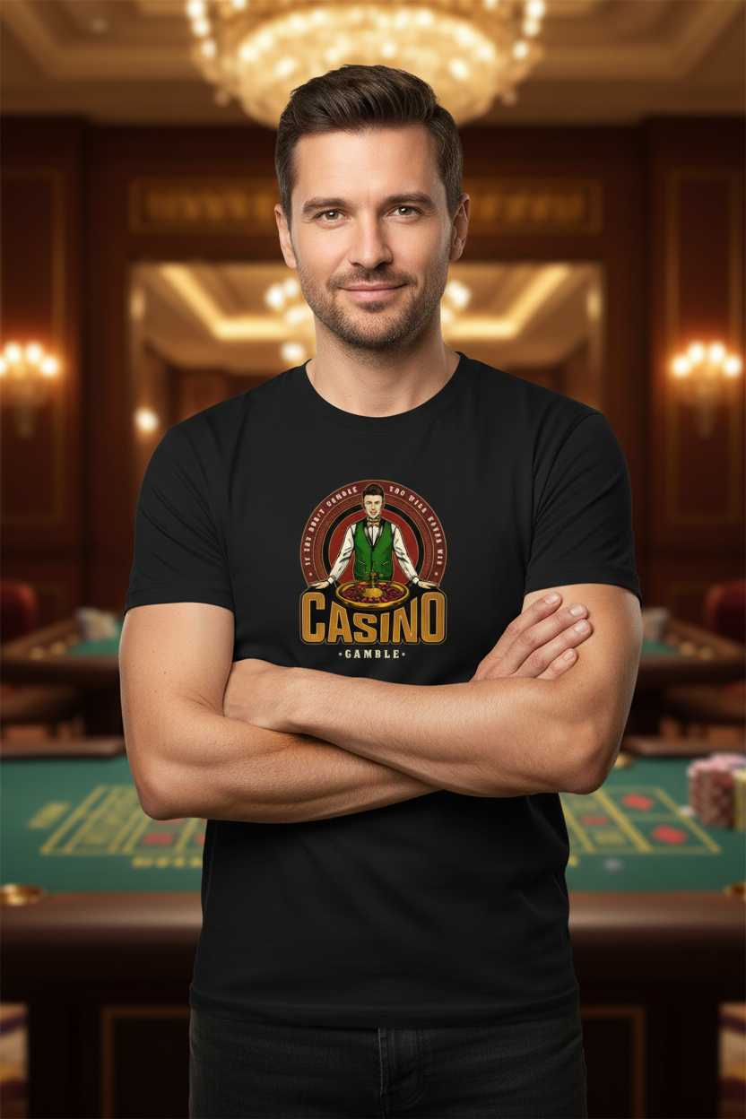 Vintage casino dealer graphic T-Shirt