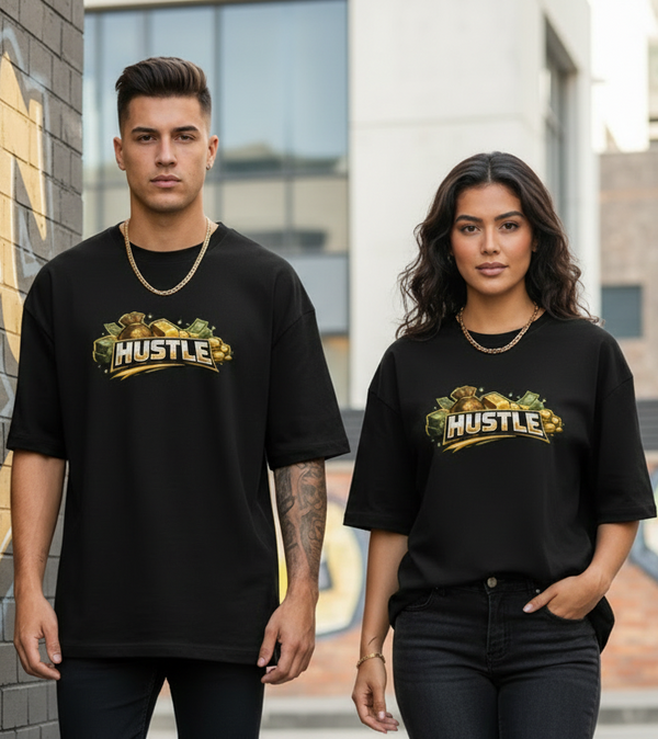 HUSTLE Graphic — Unisex Oversized Tee