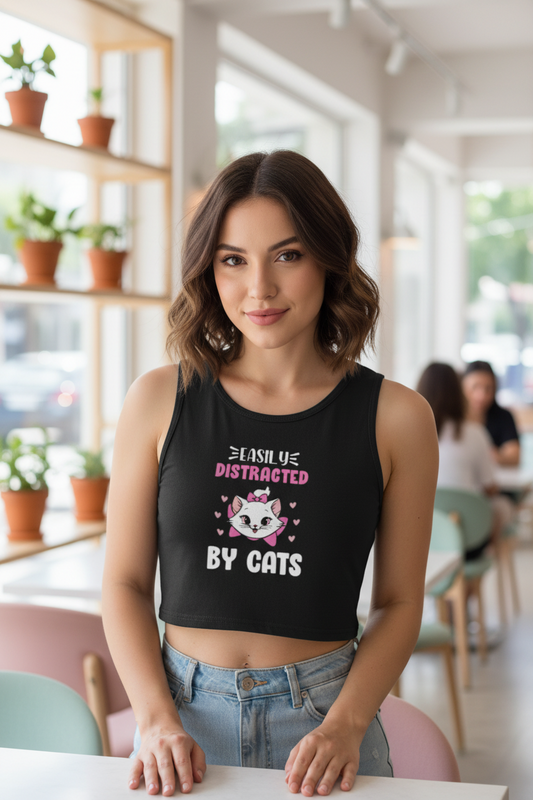 Crop Tank: Easily Distracted by Cats