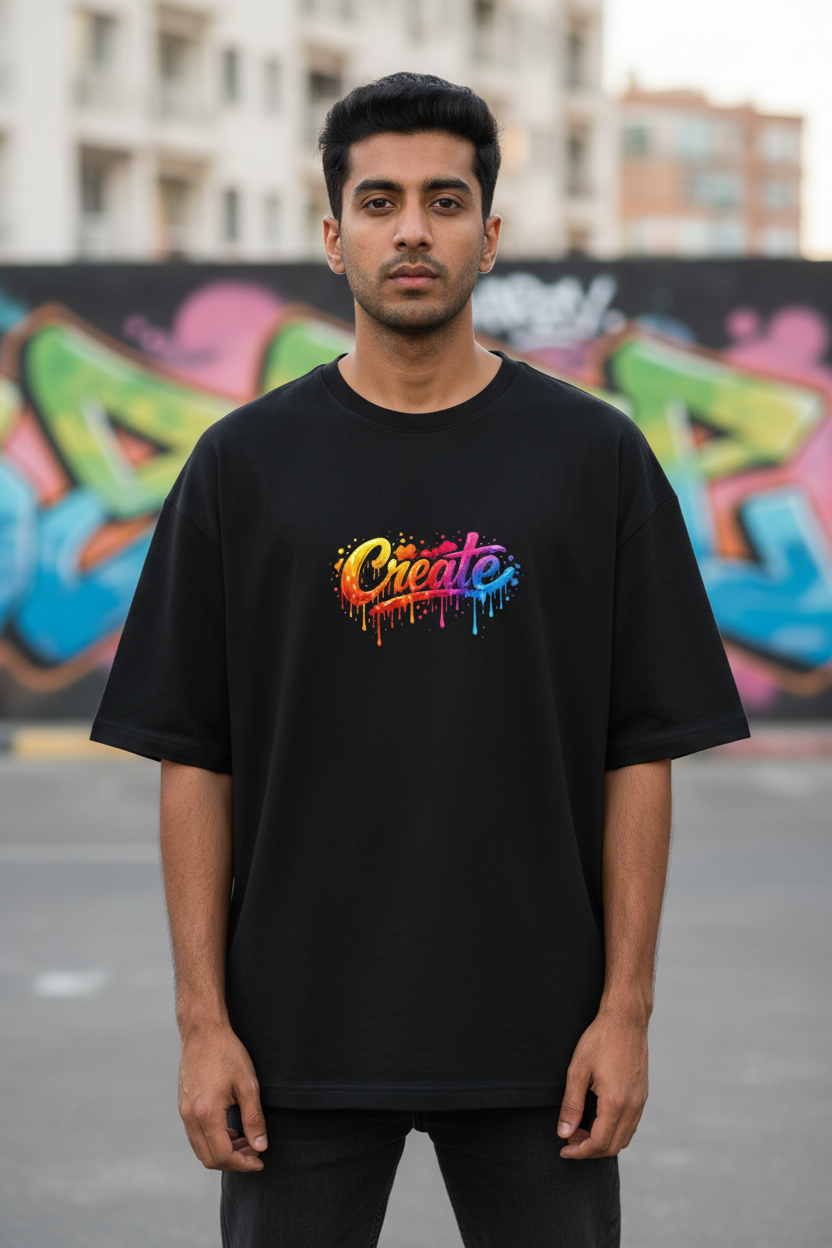 CREATE Graphic — Unisex Oversized Tee