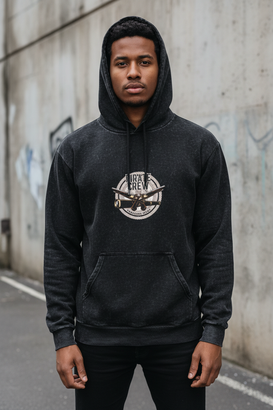 Vintage crossed-swords emblem Acid Washed Hoodie