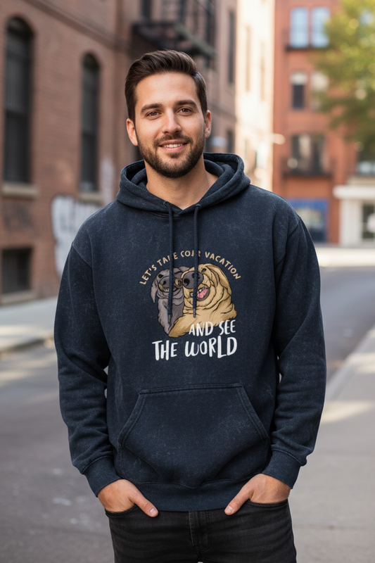 Unisex Acid Washed Hoodie: Vacation Mode
