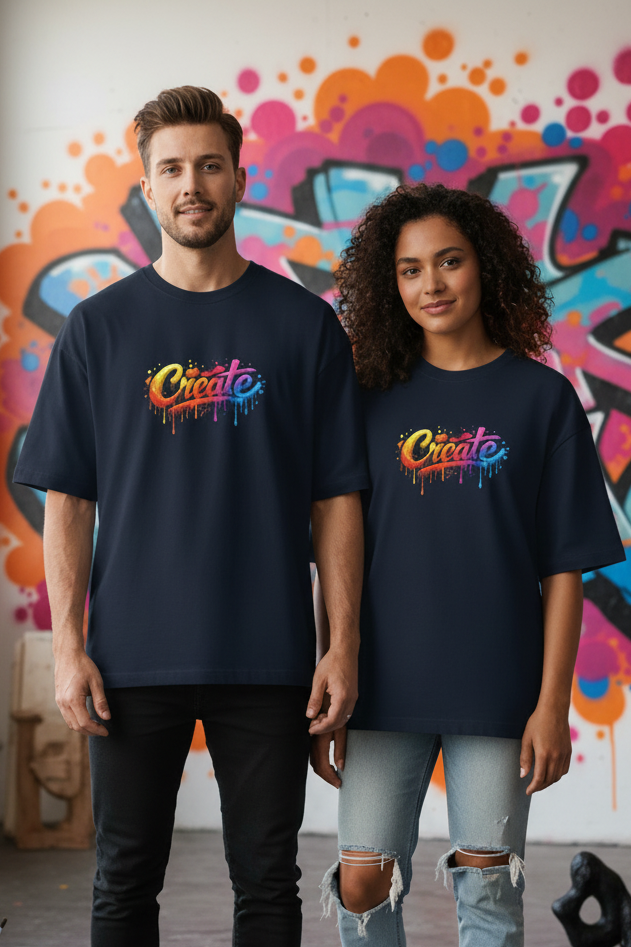 CREATE Graphic — Unisex Oversized Tee