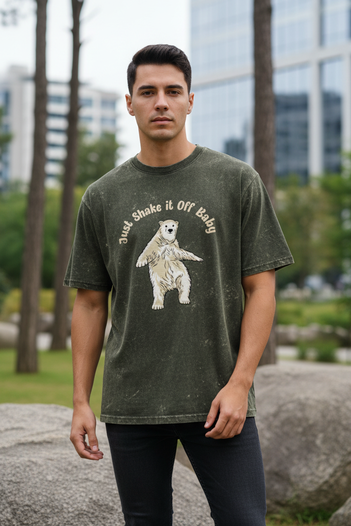 Unisex Acid Washed Oversized Tee: Shake It Off