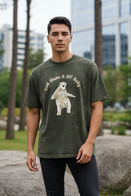 Unisex Acid Washed Oversized Tee: Shake It Off