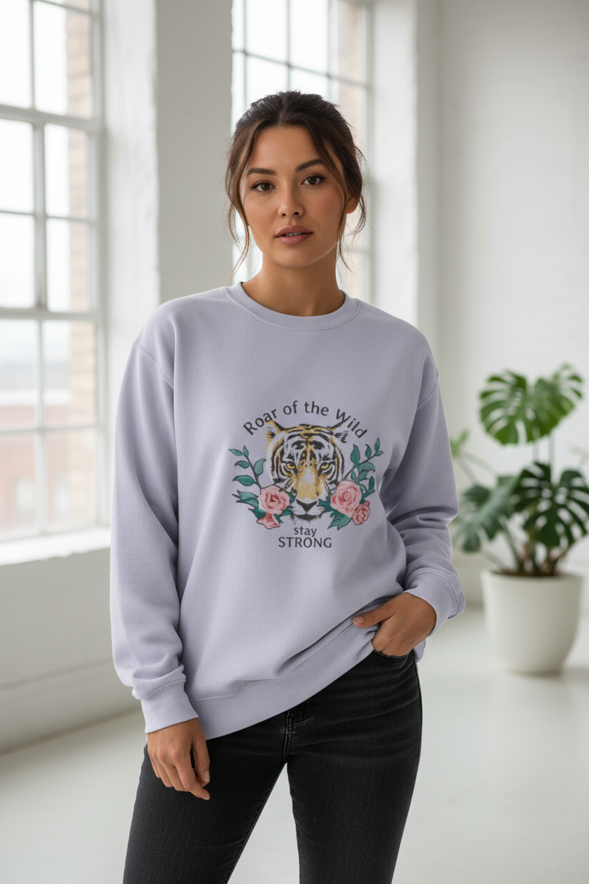 Oversized Sweatshirt: Roar Strong