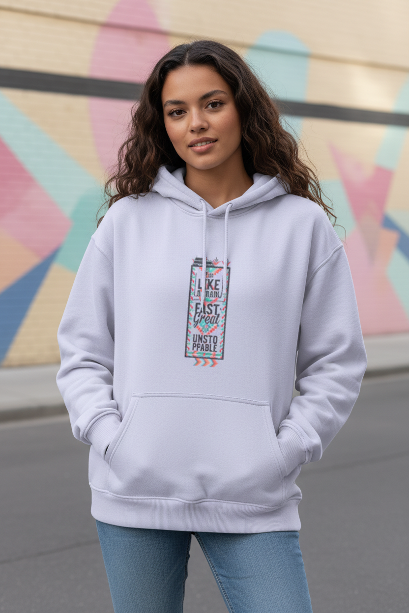 Unisex Oversized “Unstoppable Train” Hoodie: DrapeTales