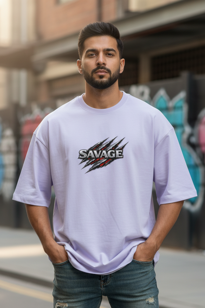 “SAVAGE” Unisex Oversized Tee Drape Tales