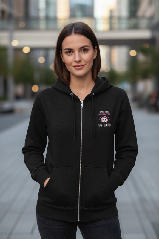 Zip Hoodie: Distracted by Cats